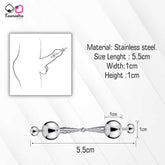 Product dimensions: 5.5cm steel urethral sound with 1cm width